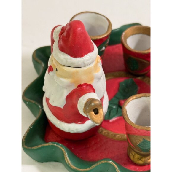 Vintage Miniature Santa Claus Christmas Tea Set Holiday Decor - Picture 7 of 8